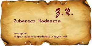 Zuberecz Modeszta névjegykártya